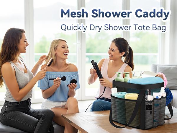 【YASONIC】Mesh Shower Caddy Portable for College Dorm Room Essentials, 8-Pocket Large Shower Basket Tote Bag with 2 Handles for Toiletry, Bathroom, Beach, Camp, Gym | Portable, Quick-Dry, 2 Handles