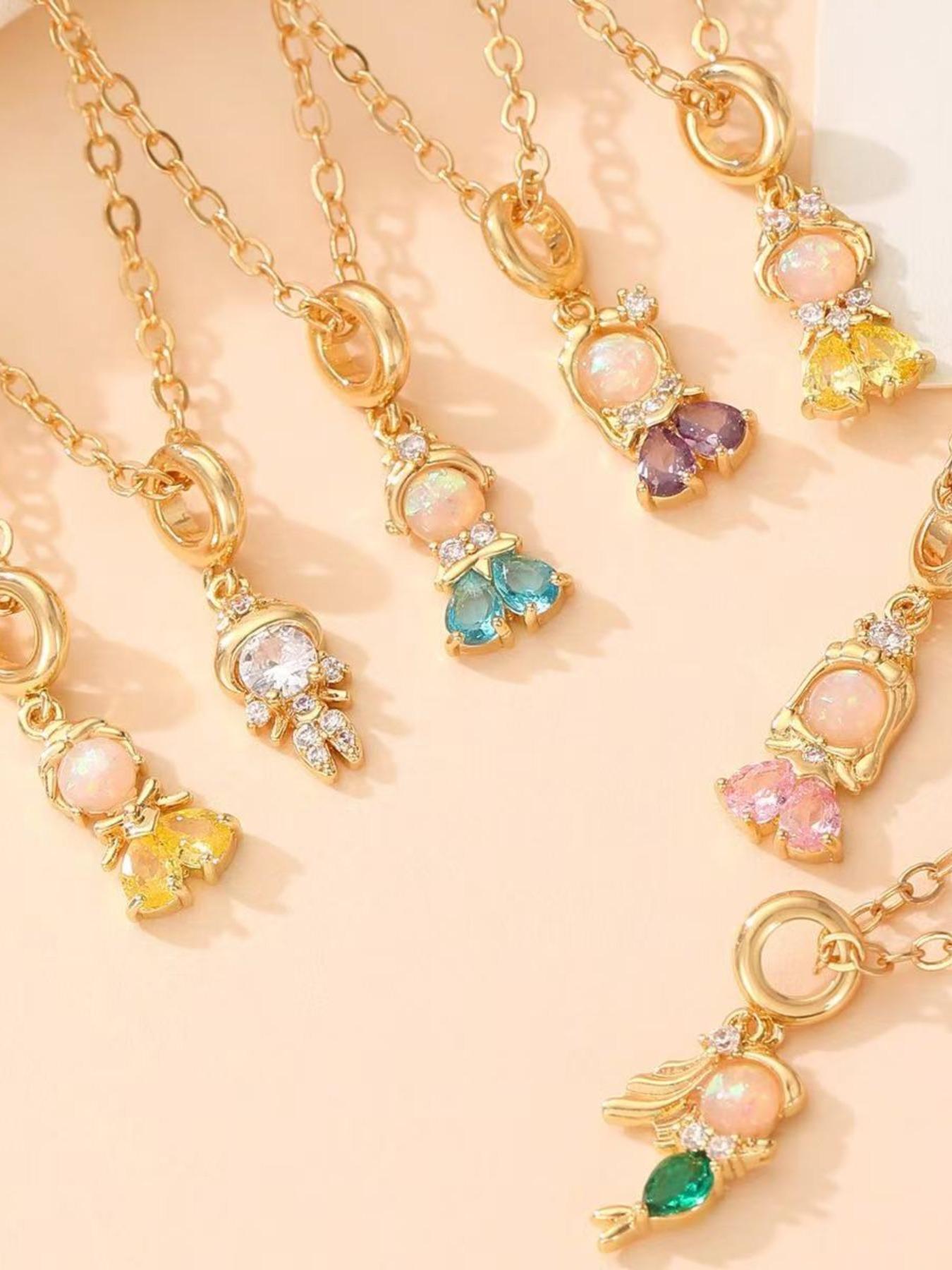 Cute Cartoon Fairy Tale-Style Mini Figure Pendant Necklace Set for Women – Spring/Summer Fashion Accessory – The Perfect Gift for Family, Friends, and Loved Ones