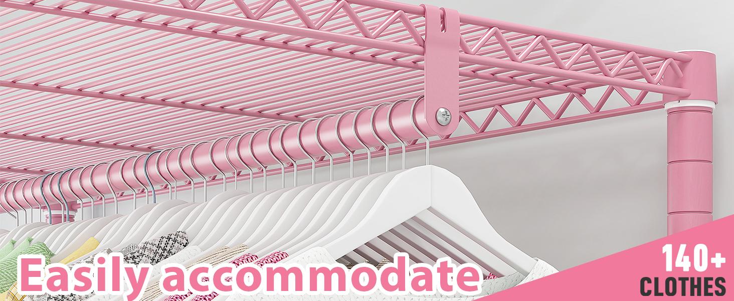 Raybee Clothes Rack 79''H Heavy Duty Clothing Rack with Wheels Adjustable Clothing Racks for Hanging Clothes Portable Rolling Clothes Rack Metal Garment Rack 79" H X35.5 W X15.7 D