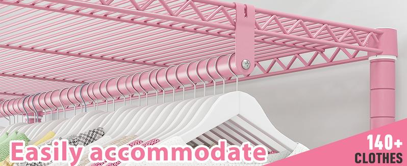 Raybee Clothes Rack 79''H Heavy Duty Clothing Rack with Wheels Adjustable Clothing Racks for Hanging Clothes Portable Rolling Clothes Rack Metal Garment Rack 79" H X35.5 W X15.7 D