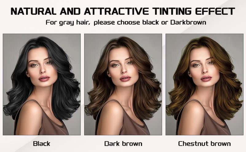 DUNTAIL 3 in 1 Hair Dye Shampoo,Hair Color Shampoo with Herbal Ingredients,Contains Ginseng Extract,Natural Haircoloring,Plant Haircare, black hairdye