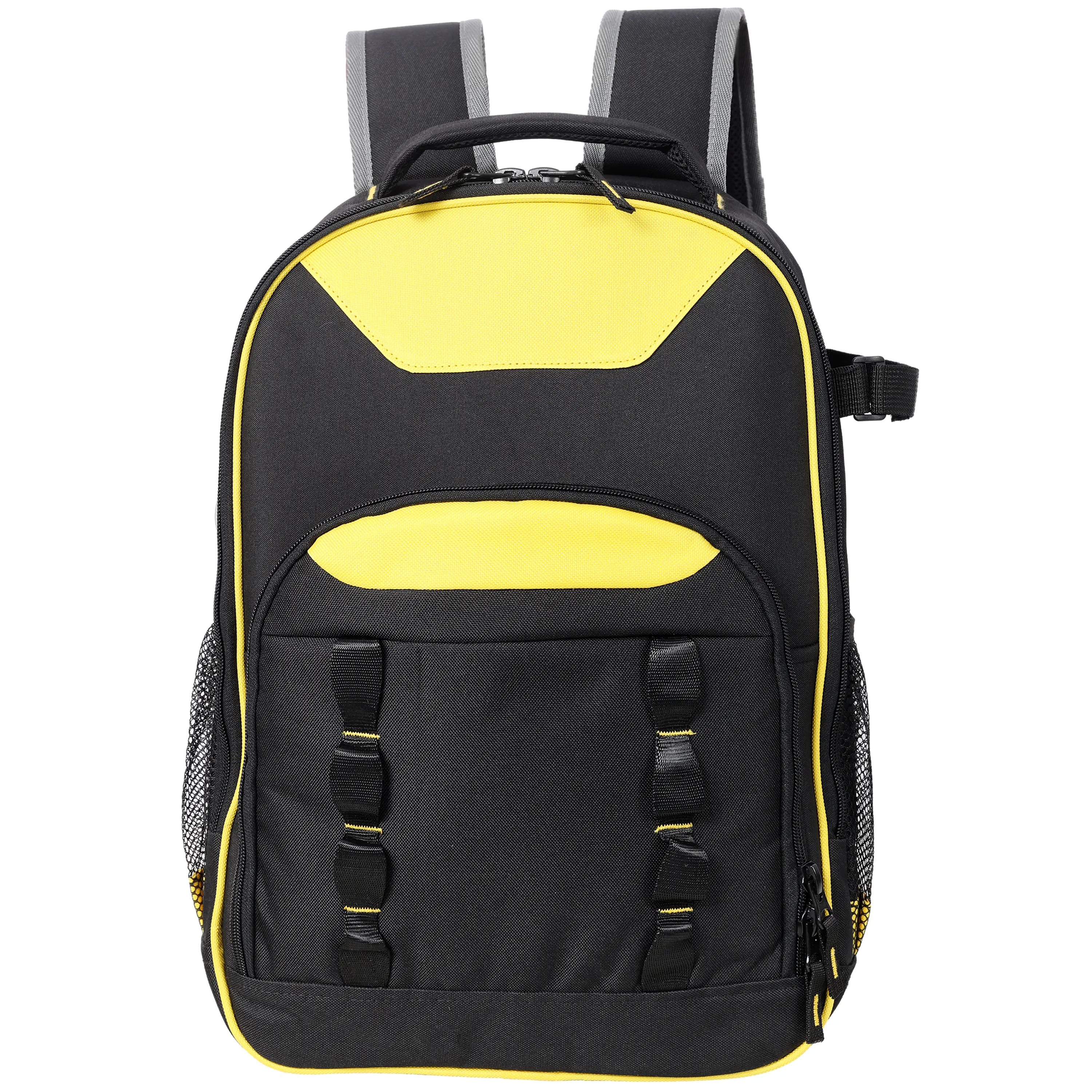 Nokaa Heavy-Duty Oxford Cloth Tool Backpack, 600D Tear-Resistant Electrician Technician Bag with Multiple Pockets, Padded Ergonomic Backrest, Laptop & Power Tool Compartments, 25kg Load Capacity, Black/Yellow Options