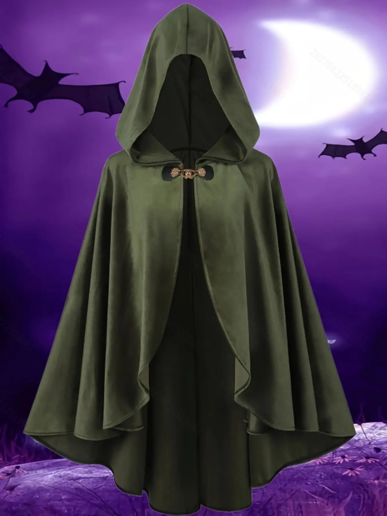 Women's Vintage Gothic Regular-Length Cape, Classic Halloween Witch Cosplay Cover-Up Costume, Versatile Loose Outerwear for Themed Parties & Stage Performances