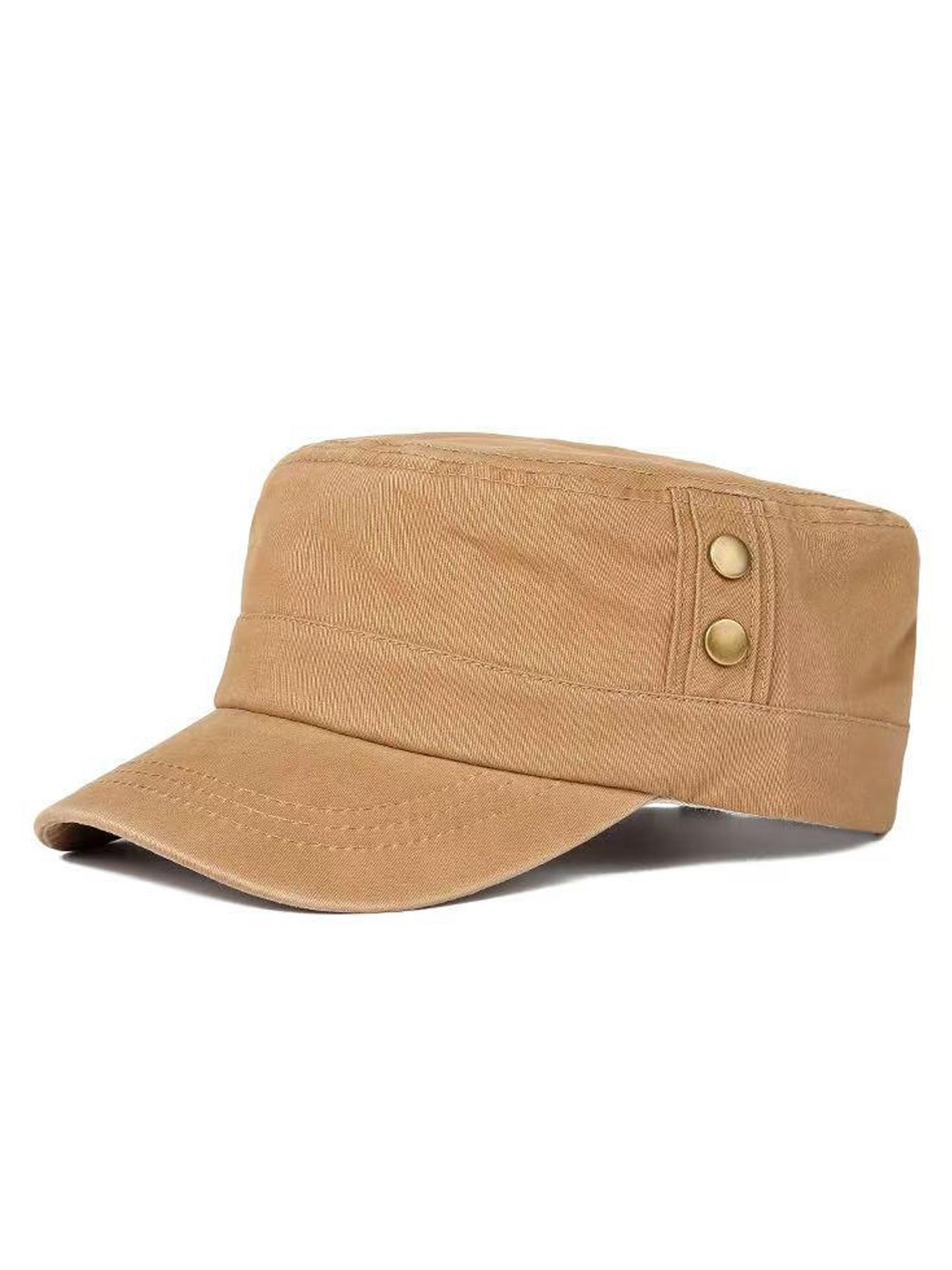 Men's Cadet Army Caps Casual Military Caps Flat Top Cap