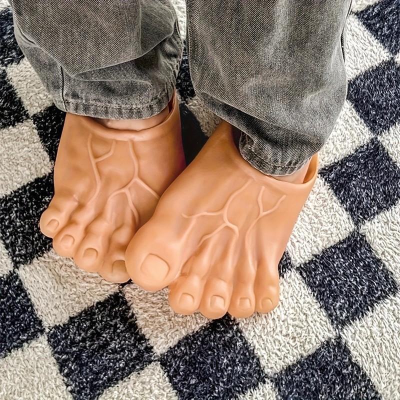 Realistic Funny Prank Shoes with Lifelike Toenails, Oversized Feet Design for Pranks, Costume Parties and Jokes, Lightweight Slip-On Shoes