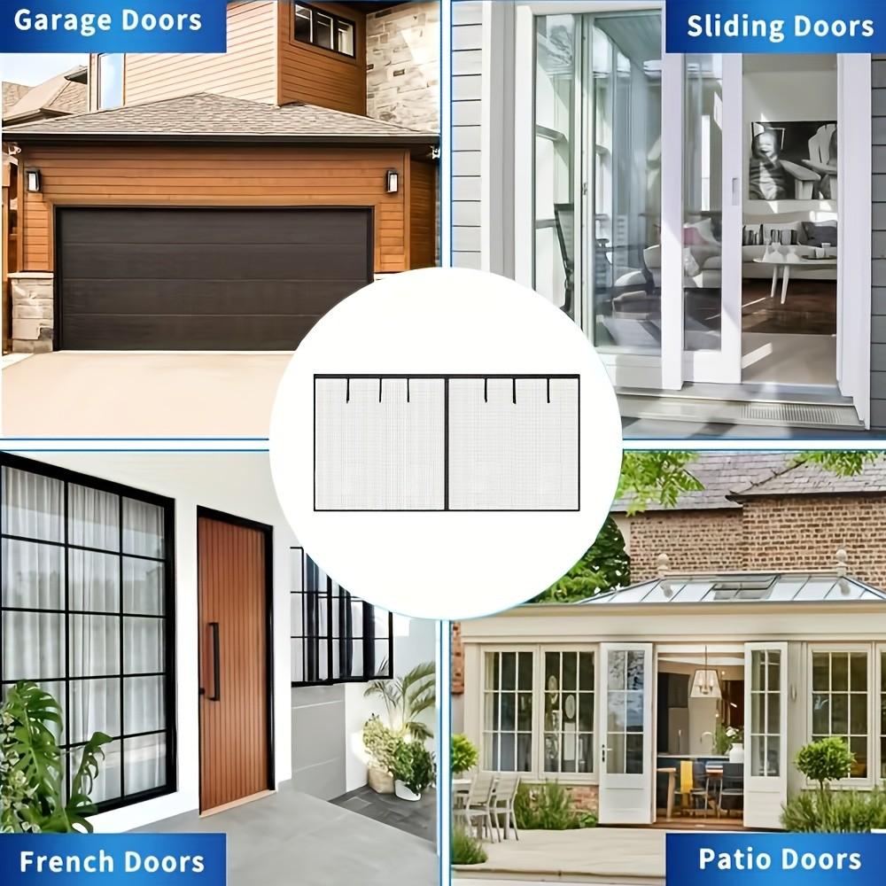 1pc Garage Screen Door for Two-Car Garage, 16x8 Feet, Magnetic Closure, Heavy Bottom, Self-Sealing Glass Fiber Mesh, Easy Assembly