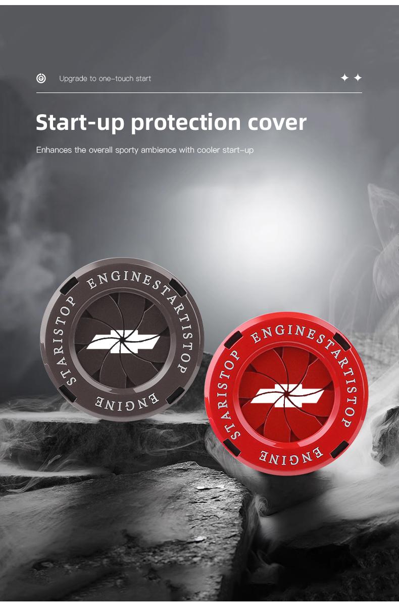 Car One Button Start Protective Cover Ignition Device Decoration For Chevrolet Corvette Montana TrailBlazer Silverado Traverse Camaro Suburban Equinox Bolt Cruze Malibu Colorado Trax SS Spark Captiva Onix Spin Impala Cobalt