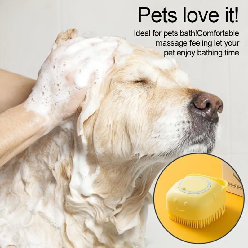 Soft Silicone Dog Brush, Pet Shampoo Massage Bath Brush, Bathroom Puppy Grooming Massager, Shower Brush for Pets, Comfortable and Gentle