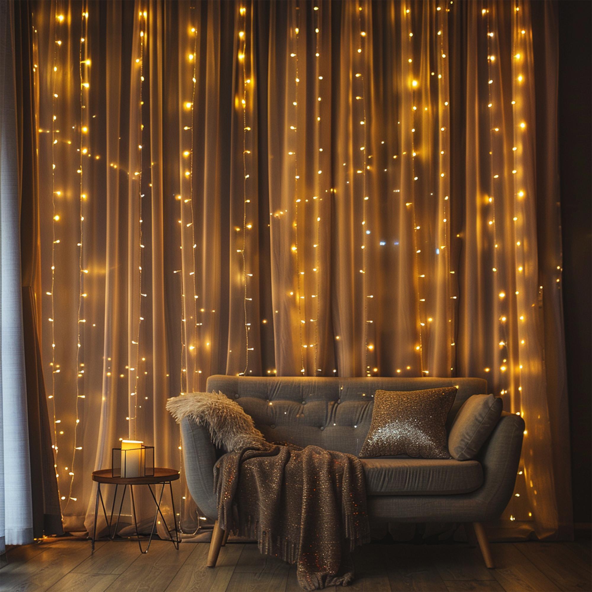 300 LED Curtain String Lights Valentine's Fairy Lights with 8 Modes Connectable Waterproof Warm White Decorative for Party Wedding Garden Wall 6.6ft x 9.8ft Enchanting Warm White Glow 300 LED Curtain String Lights Valentine's Fairy Lights with 8 Modes Connectable Waterproof Warm White Decorative for Party Wedding Garden Wall 6.6ft x 9.8ft Enchanting Warm White Glow