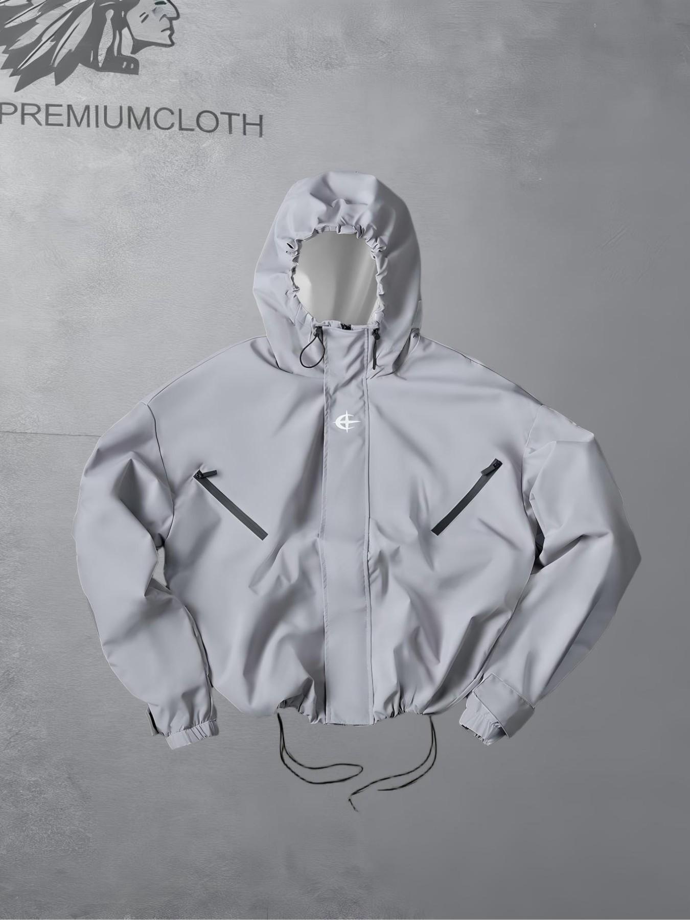 Spring Summer Hooded Windproof Jacket, Lightweight Waterproof Outdoor Hiking Jacket, Casual Street Style, Zip Pockets, Daily Wear