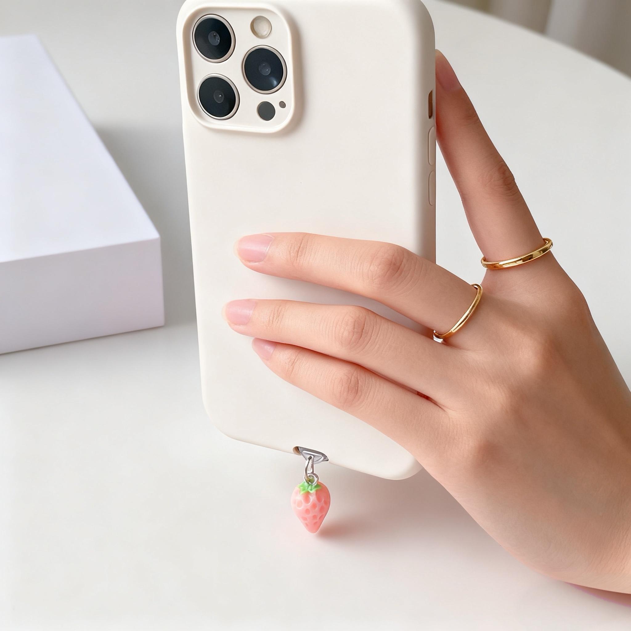 Cute Strawberry Dust Plug, Decorative Anti-Dust Cover Accessory for Electronics, Small Size, Easy to Use, Perfect Gift Idea