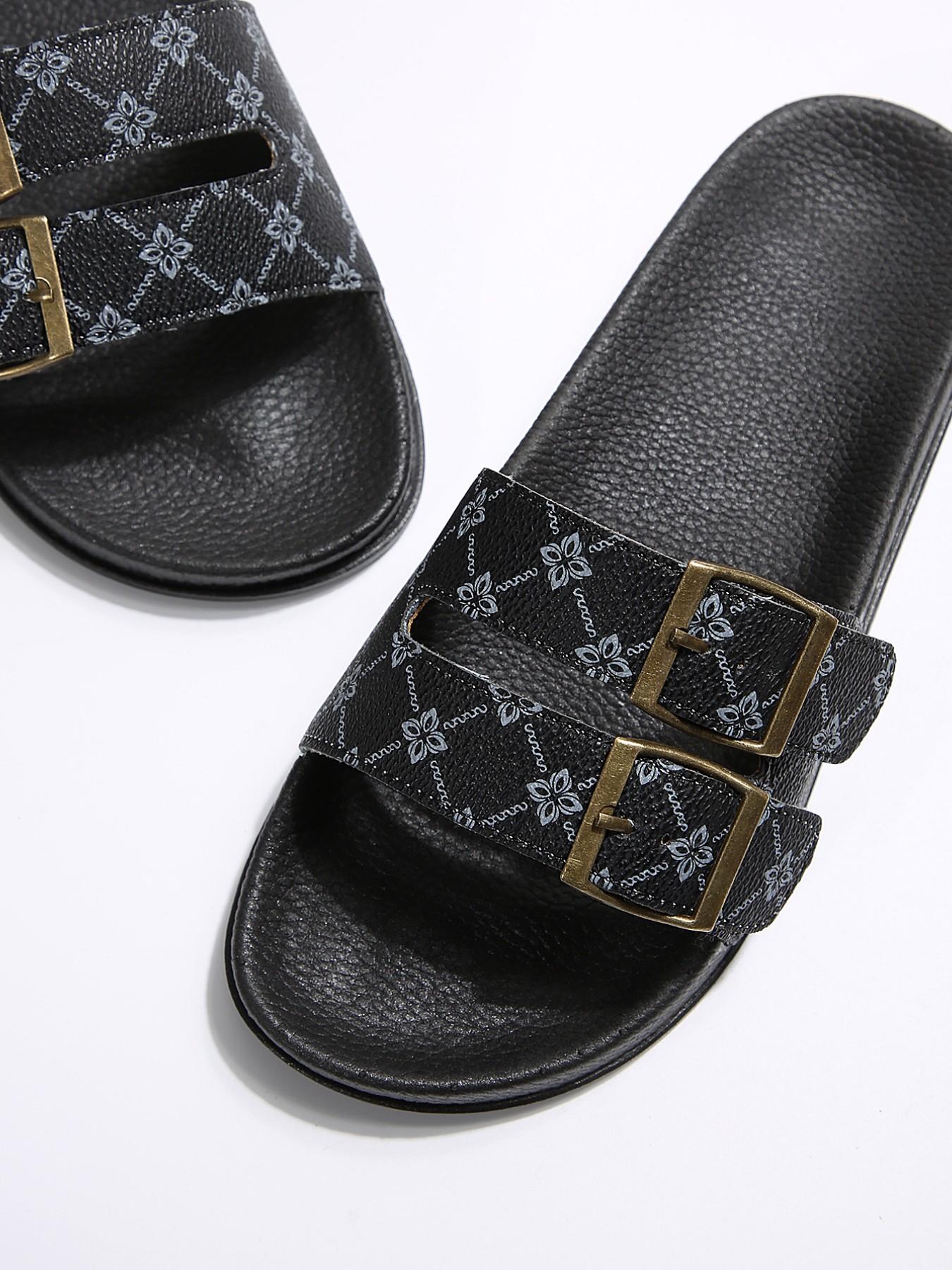 Women's Fashionable Double Buckle Decorated Slippers, Casual Comfortable Slides, Durable Soft Slippers for Daily Wear, Walking Shoes, House Slides