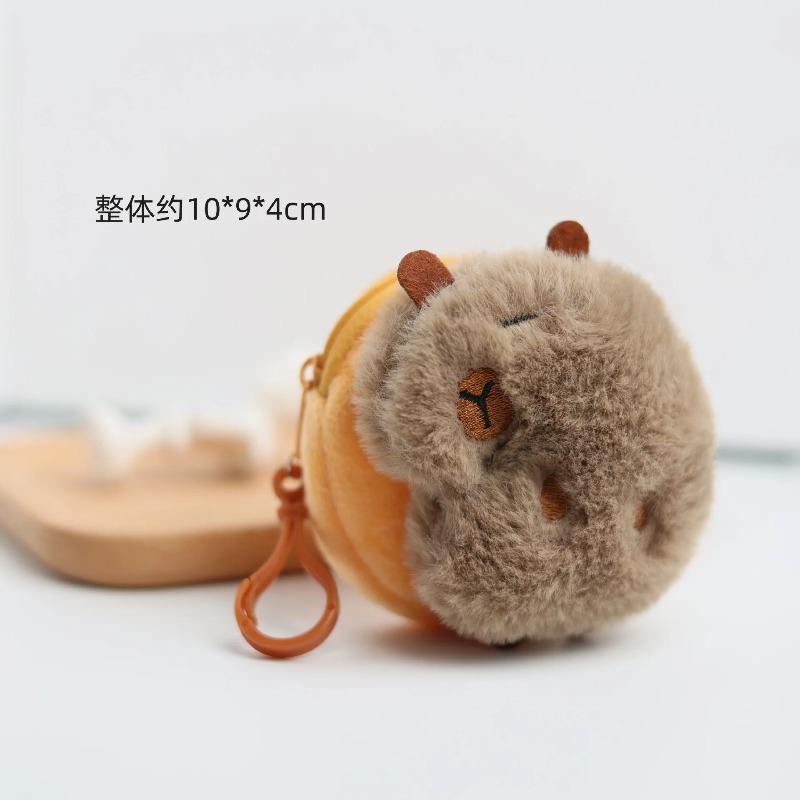 Cute Kapibara change bag capybara earphone bag pendant creative cartoon plush guinea pig storage bag