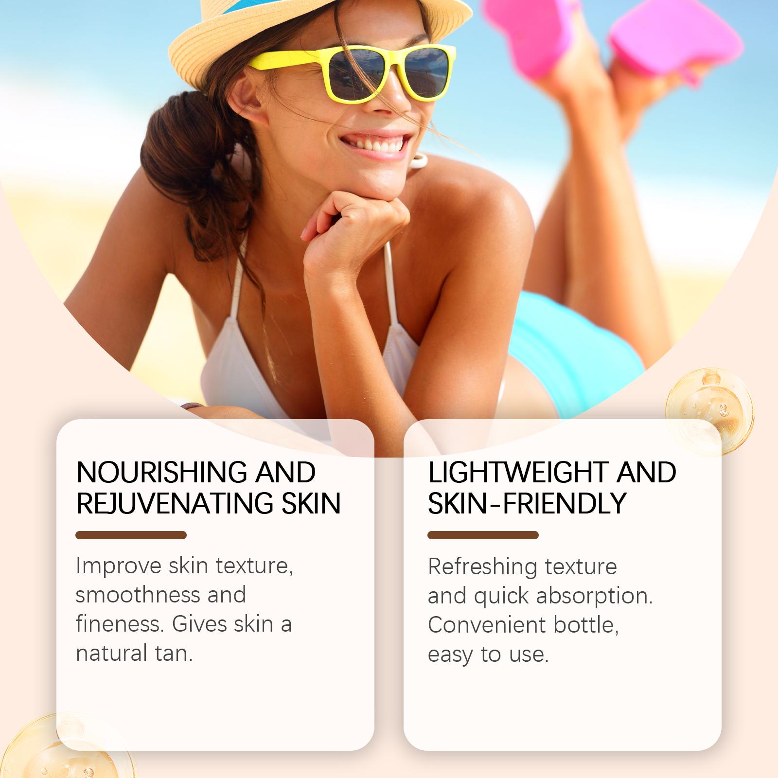 OceAura Body Darkening Oil - Body Care Products for Natural Look, Darkens Tan, Nourishes and Moisturizes Skin