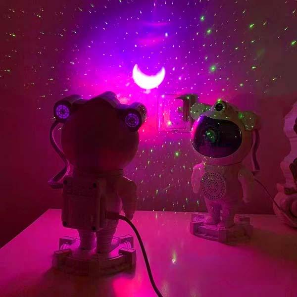 Galaxy Astronaut Projector Lamp with Bluetooth Music Speaker Timer Nebula Star Space Projector Night Light for Kids Gift Home Decor White Noise Room Remote Control