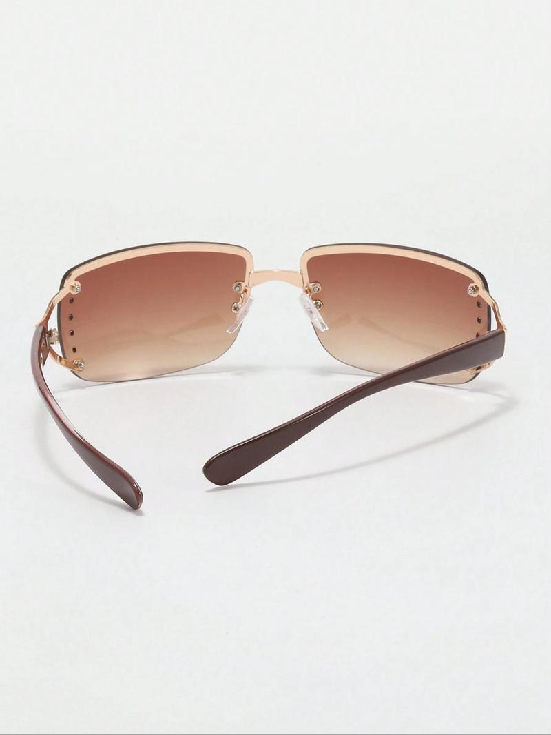 Women's Y2k Style Sunglasses, Trendy Casual Wrap Around Frame Sunglasses for Everyday Use, Fashion Accessories for Outdoor Activities, Fashionable Frames Sunglasses