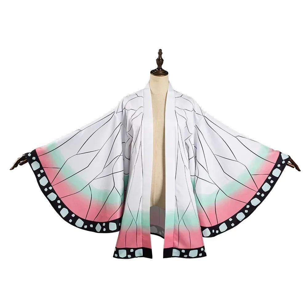Anime Demon Slayer Kimetsu No Yaiba Kochou Shinobu Cosplay Costume Coat Adult Outfit Kimono Clothes