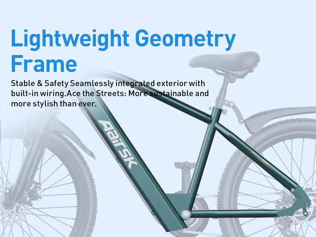 Aairsk GT300 Electric Bike 26"/24" 25 mph 10Ah Battery 750W Peak Motor 21 Speeds Dual Suspension 40 Miles Range Pedal Assist Full Suspension Commuter Ebike Adjustable Seat Gift for Father's Day Travel Outdoor