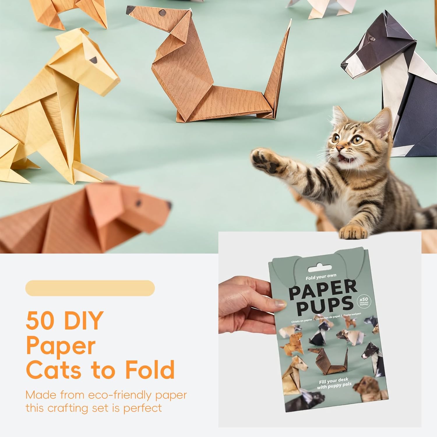 DIY Paper Foldable Cats, Stackable Artistic Decorative Desk Decor Ornaments, Perfect for Office Party Gifts & Christmas Decorations, Unique Gift Idea for Cat Lovers DIY Paper Foldable Cats, Stackable Artistic Decorative Desk Decor Ornaments, Perfect for Office Party Gifts & Christmas Decorations, Unique Gift Idea for Cat Lovers