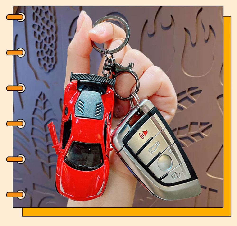 Car Keyring Sports Car Keychain Accessories Roadster Key Chain Alloy Material Creative Ornaments Cartoon Schoolbag Pendant