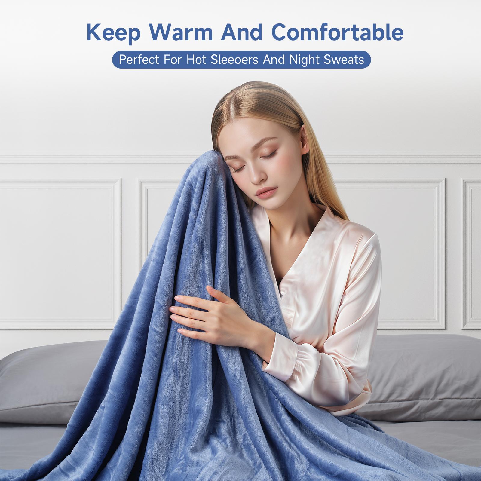 VIZIM All Season Fleece Blanket, Soft Flannel Throw Blanket for Bed Sofa Couch & Travel, Breathable 270GSM Cozy Blanket, Twin Full Queen King Sizes, Alternative to Heated Blankets