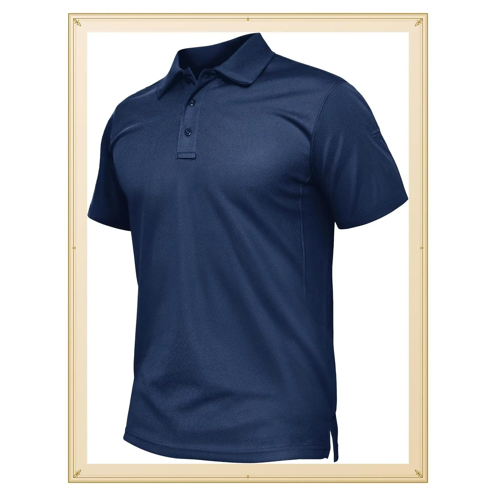 Men's Short Sleeve Quick-Dry Performance Pique Polo Shirts for Golf, Work, Tactical & AthleticGift