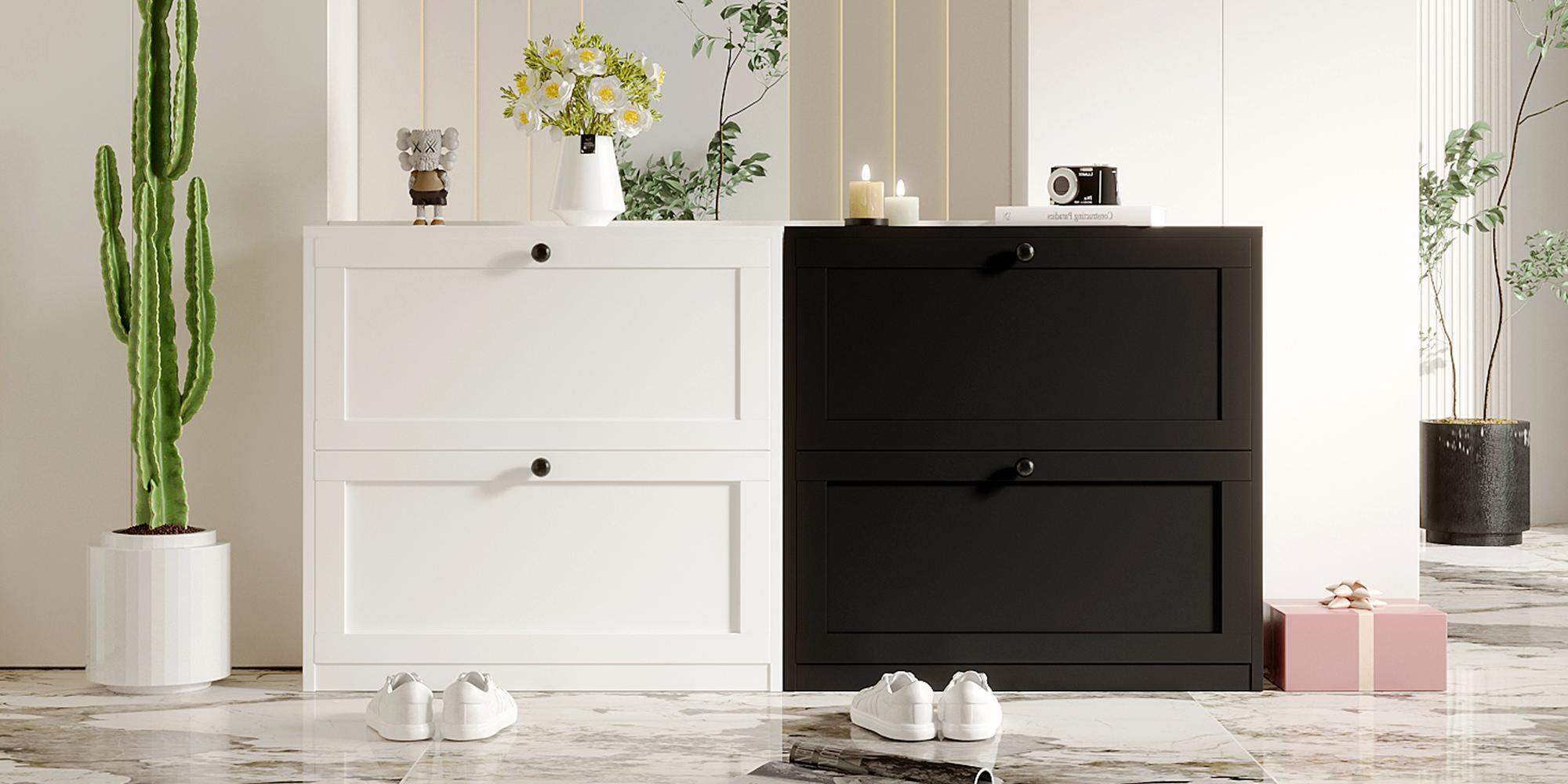 VOWNER Shoes Cabinet with Drawers for Narrow Entryway,Shoe Storage Cabinet Shoe Rack Organizer for Bedroom Living Room