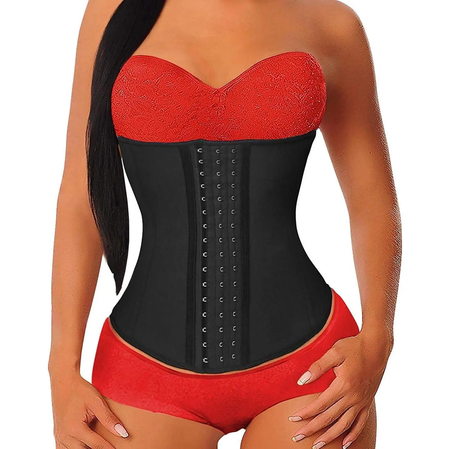 Women's Underbust Latex Sport Girdle Waist Trainer Corsets Hourglass Body Shaper