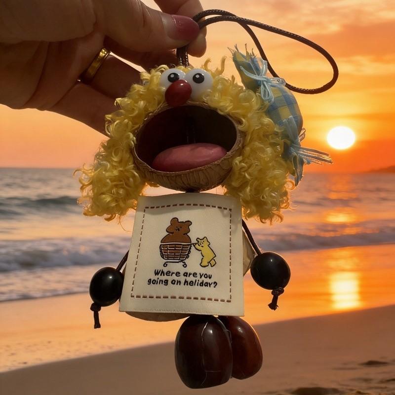 New Indonesian Fruit Shell Healing Wind Chime Pendant, Stress Relief Keychain, Wholesale Fruit Shell Rattle, Decorative Hanging Ornament