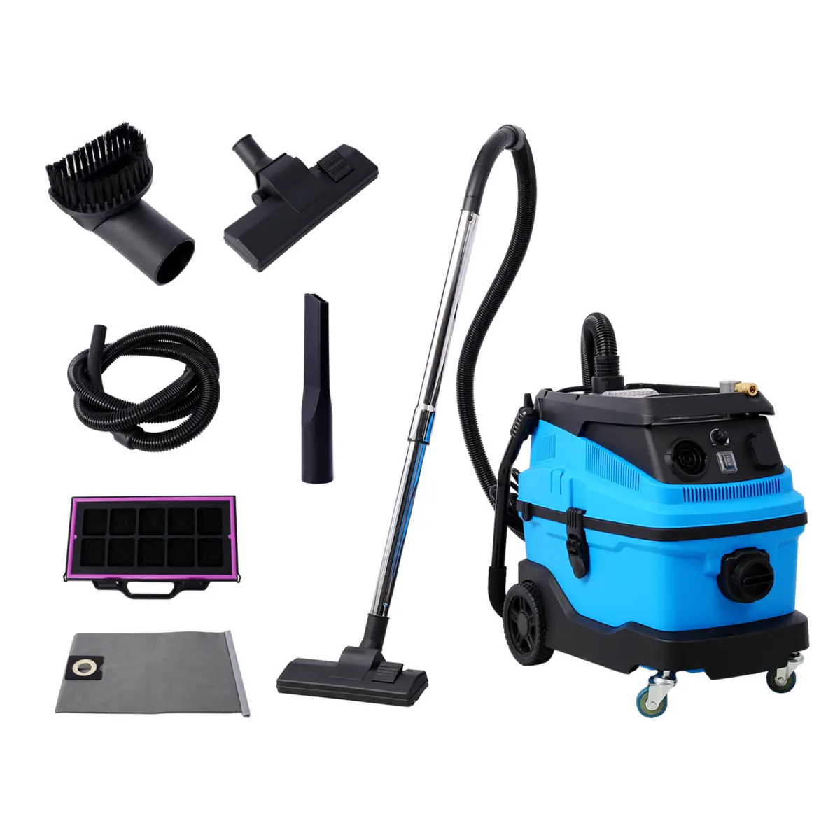 Commercial‑Grade Industrial Vacuum Cleaner, High‑Performance Motor 140CFM 18KPA Suction Vacuum with Self‑Cleaning Function, Multi‑Tool Compatible Multi‑Purpose Wet Dry Shop Vac for Job Site Carpet Upholstery Deep Cleaning
