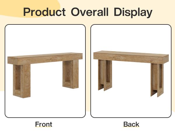 LITTLE TREE 63-Inch Long Console Table, Wooden Rectangular Sofa Table Behind The Couch, Farmhouse Entryway Table for Entrance, Hallway, Living Room