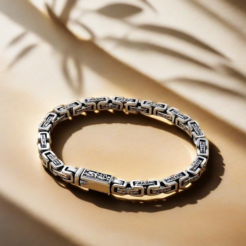 Full silver s925 bracelet Sterling silver bracelet men's bracelet can be opened to wear send boyfriend send dad birthday holiday gift Silver weight 25g /0.88 oz
