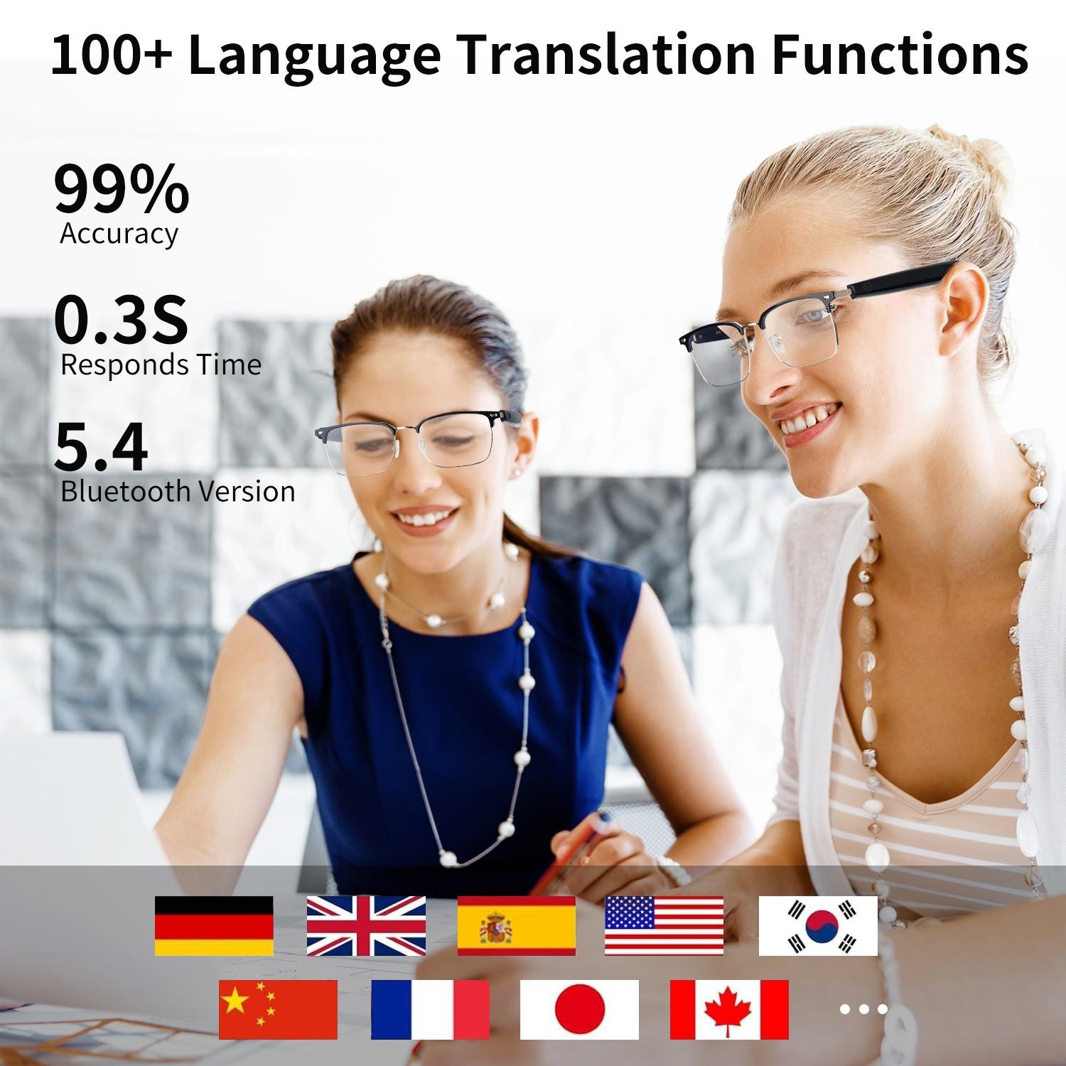 Smart Ai Glasses, Color-Changing Sunglasses, Ai Photo Recognition, 100+ Translation Languages, Wireless Bluetooth-compatible, Outdoor Travel Gift