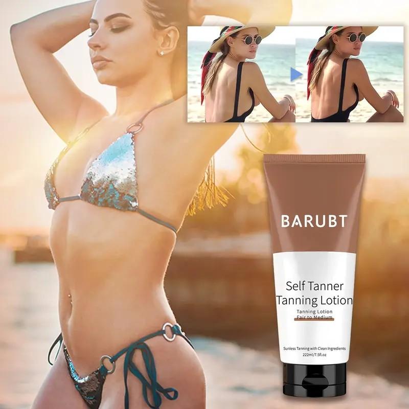 Self Tanner Moisturizing Lotion, Alcohol-Free, No Residue, Quick-Dry, Natural Tan Effect, Suitable for All Light Skin Tones, Instant Bronze Glow，Best Gradual Natural Bronzed Sunless Hydrating Streak Free Tanning