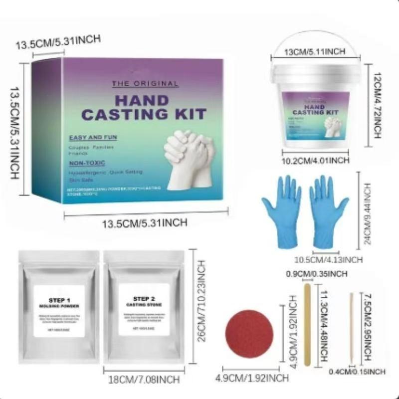 Dowmoo Hand Mold Powder DIY Kit, Clone Powder 3D Model Handprint DIY Souvenir Set, Creative Craft Supplies for Personalized Gifts