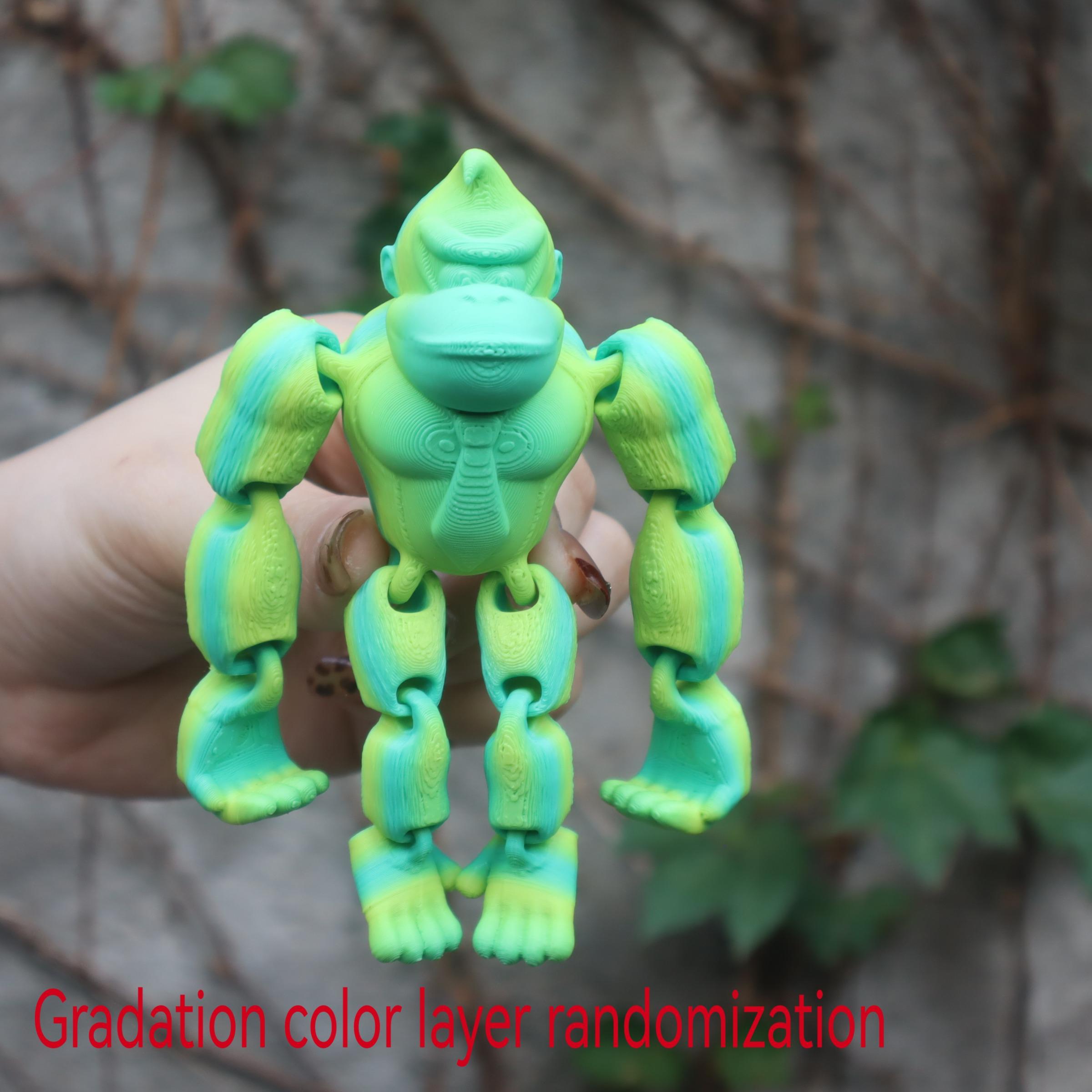 3D Printed Gorilla Figurine Game Dream Doll Set, Jointed, Hanging Door Decor, Home Office Use, Perfect for Birthday Parties, Collectible Figurines