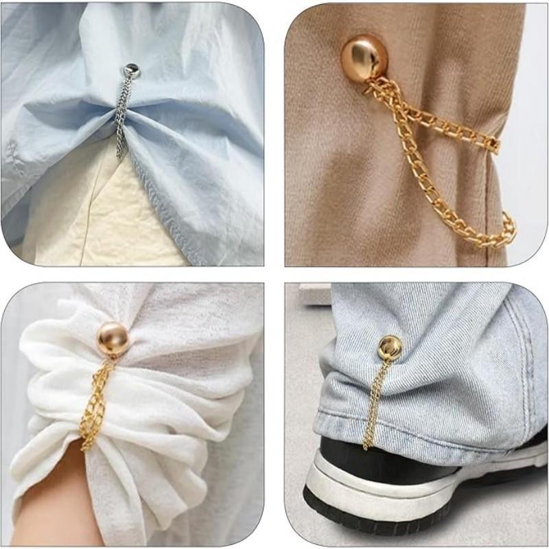 8 PACK Multi-Function Magnetic Clothing Clips, 4 Color Magnetic Shirt Clips for Women Clothing, T-Shirt Shortening Magnetic Closure for Cinch T-Shirt Hems, Collar, Pants Hems