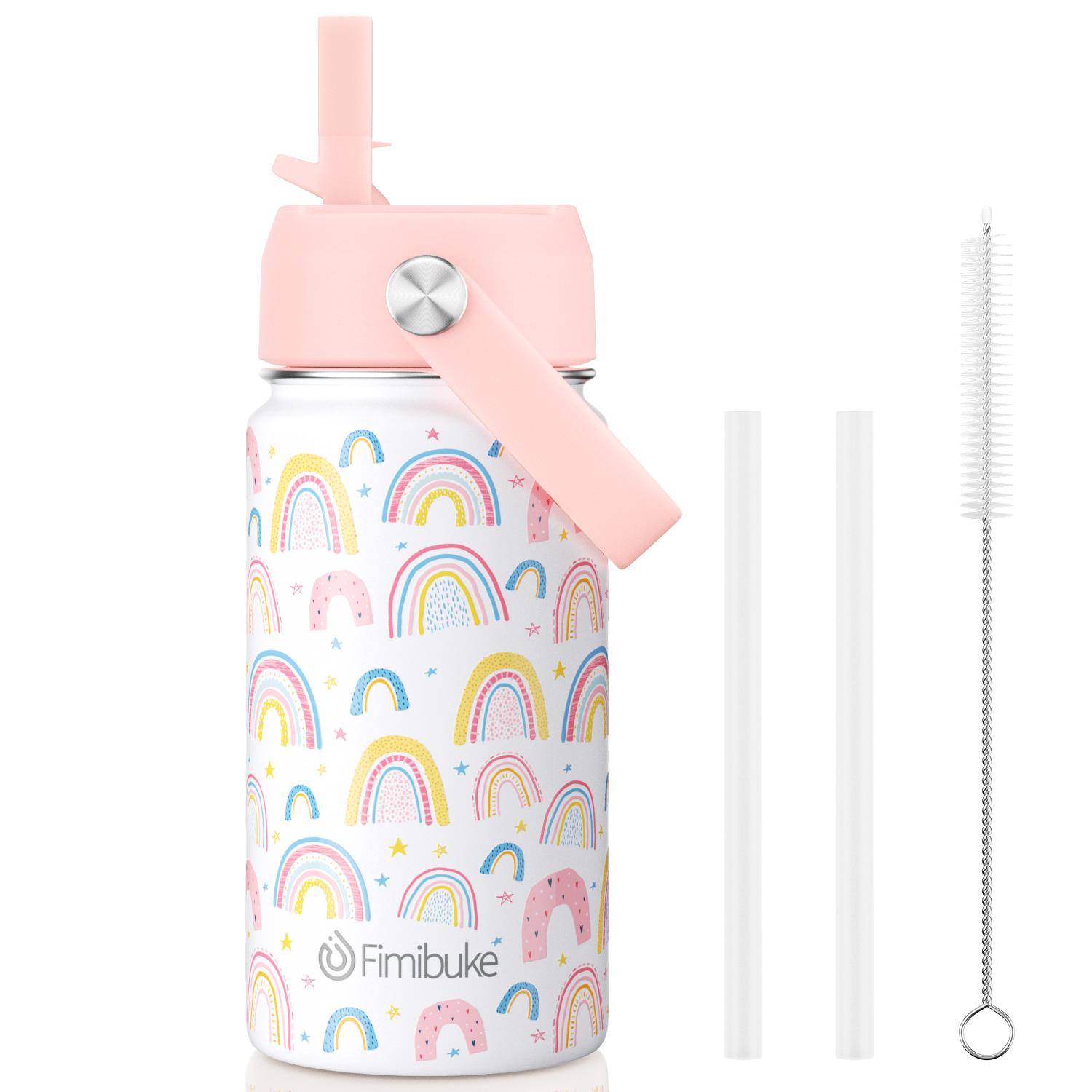 Fimibuke Insulated Water Bottle - 14oz BPA-FREE 18/8 Stainless Steel Travel Tumbler Double Wall Vacuum Leak Proof Cup with Straw Metal Water Bottles for School Boys Girls Easter Fimibuke Insulated Water Bottle - 14oz BPA-FREE 18/8 Stainless Steel Travel Tumbler Double Wall Vacuum Leak Proof Cup with Straw Metal Water Bottles for School Boys Girls Easter