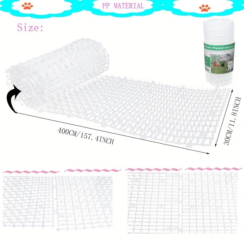 4m Anti-Cat Net & Deterrent Mat Roll, Outdoor Plastic Fence for Balcony, Roof, Garden & Flower Beds, Pet Barrier to Keep Cats Away