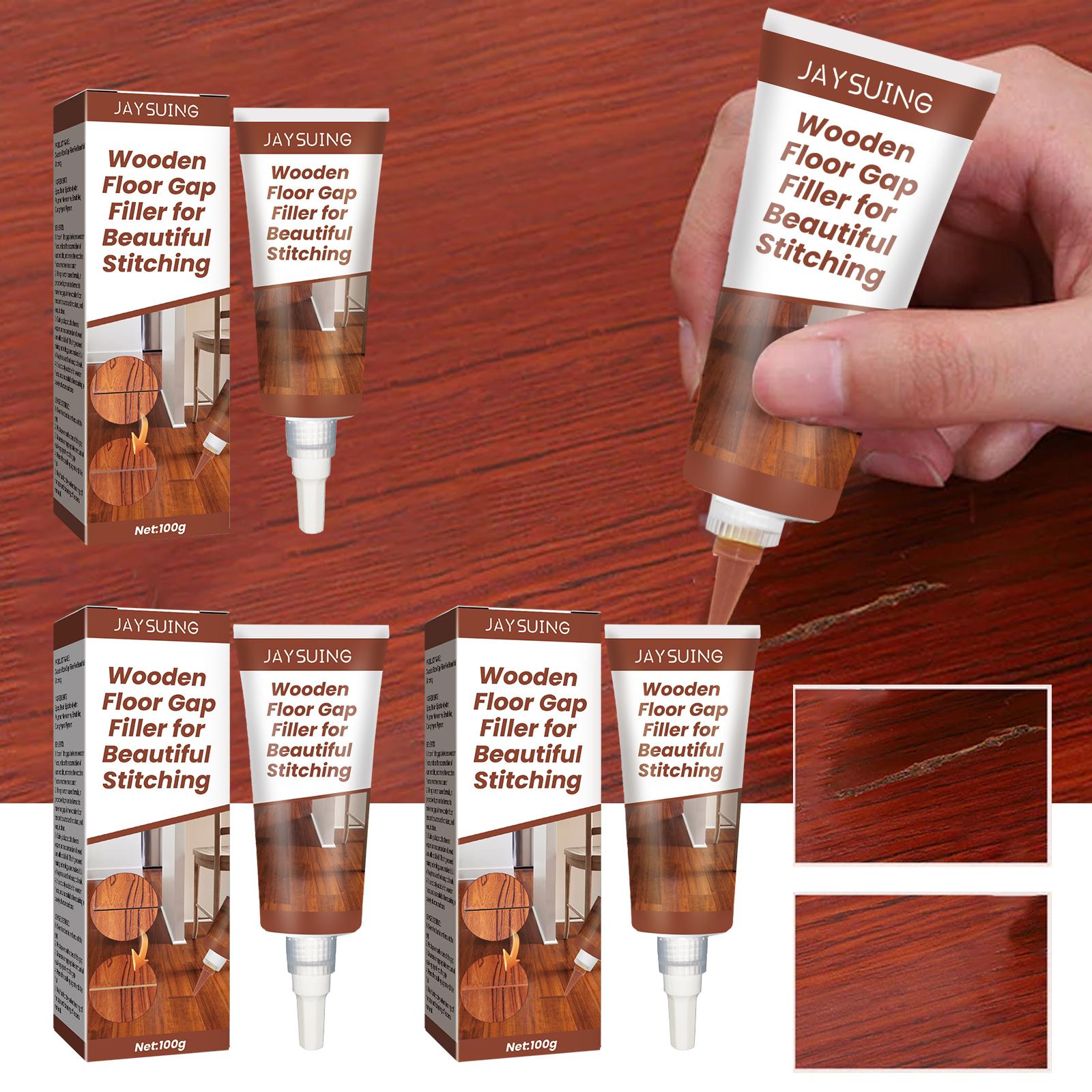 JAYSUING Wood Floor Gap Filler 100g, Water-Based Wooden Floor Repair Sealant, Anti-Dust Gap Filling Paste for Wood Floor Gaps