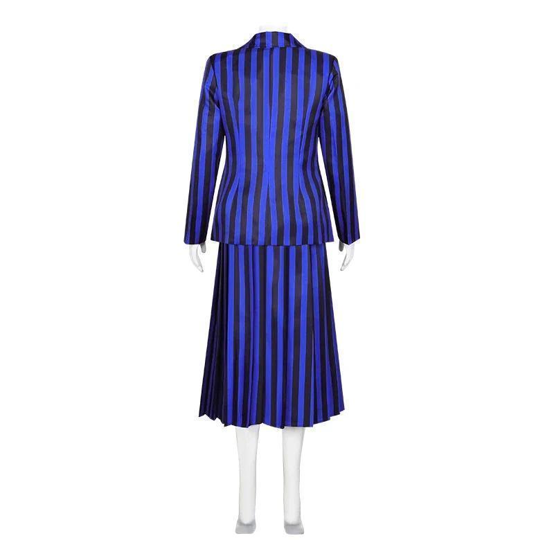 The Addams Family Wednesday Cosplay Black School Uniform Suit Dress with Wig, Women's Halloween Party Clothes & Accessories for Women, Only Wig