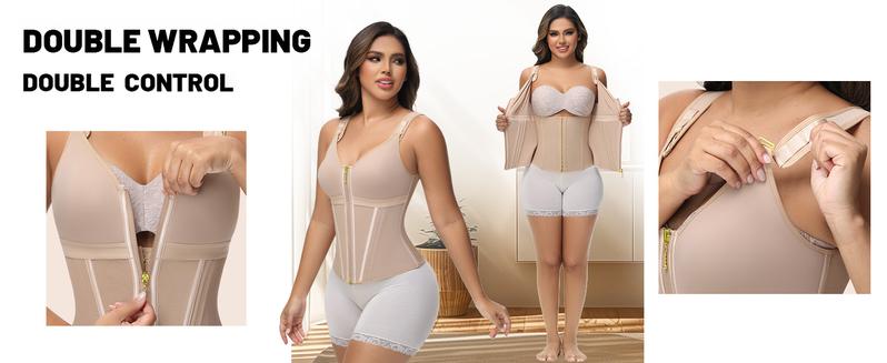 KELLYLEE Women's Zipper Corset with Bra Tummy Control Sport Workout Vest Fajas Colombianas Waist Shapewear Tank Top for Fitness Yoga & Office Wear - Womenswear Basic Full Coverage Compression Minimalist Design