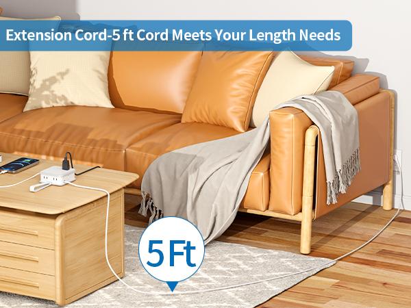 NTONPOWER Flat Plug Power Strip, 5 ft Extension Cord with 8 Widely Outlets and 3 USB Ports, 3 Side Outlet Extender, Wall Mount, Overload Potection, Compact Power Strip for Home, Dorm Room Essentials NTONPOWER Flat Plug Power Strip, 5 ft Extension Cord with 8 Widely Outlets and 3 USB Ports, 3 Side Outlet Extender, Wall Mount, Overload Potection, Compact Power Strip for Home, Dorm Room Essentials