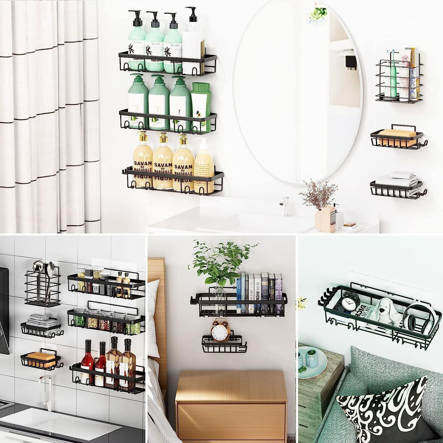 No-Drill Bathroom Shelf, Space-Saving Storage Solution, Perfect for Toiletries & Cosmetics, Easy Installation, Durable Design