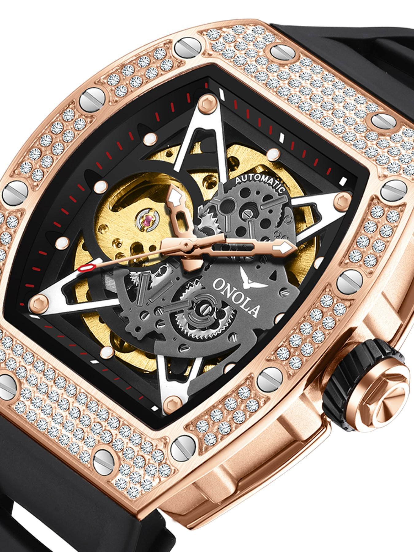 2026 New 44mm Tourbillon Luxury Men Automatic Mechanical Watch, 50m Waterproof, Night Luminous, Gift Box Included, Skeleton Watches