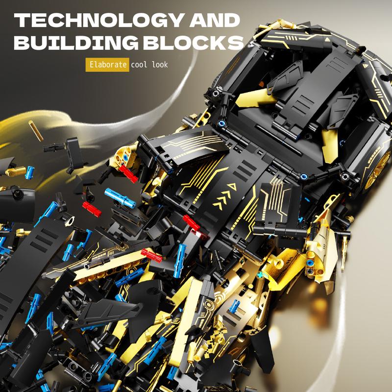 Sports Car Building Blocks Toys, 1:14 Scale Adult Challenge Racing Car Model Building Set, Birthday Gifts for Adult, 1224 Pieces