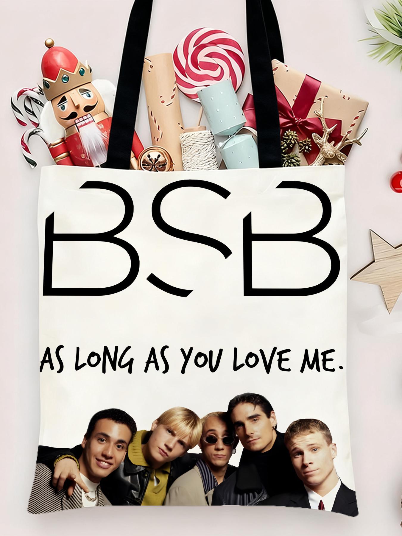 Backstreet Boys band Storage Bags Canvas Shopping Bag Christmas Party Tote Women's Handbag Festive Large Capacity Bag for Outdoor Picnic Party Travel Shopping Anime Crossbody Bags for Boys Girls Students Simple Tote