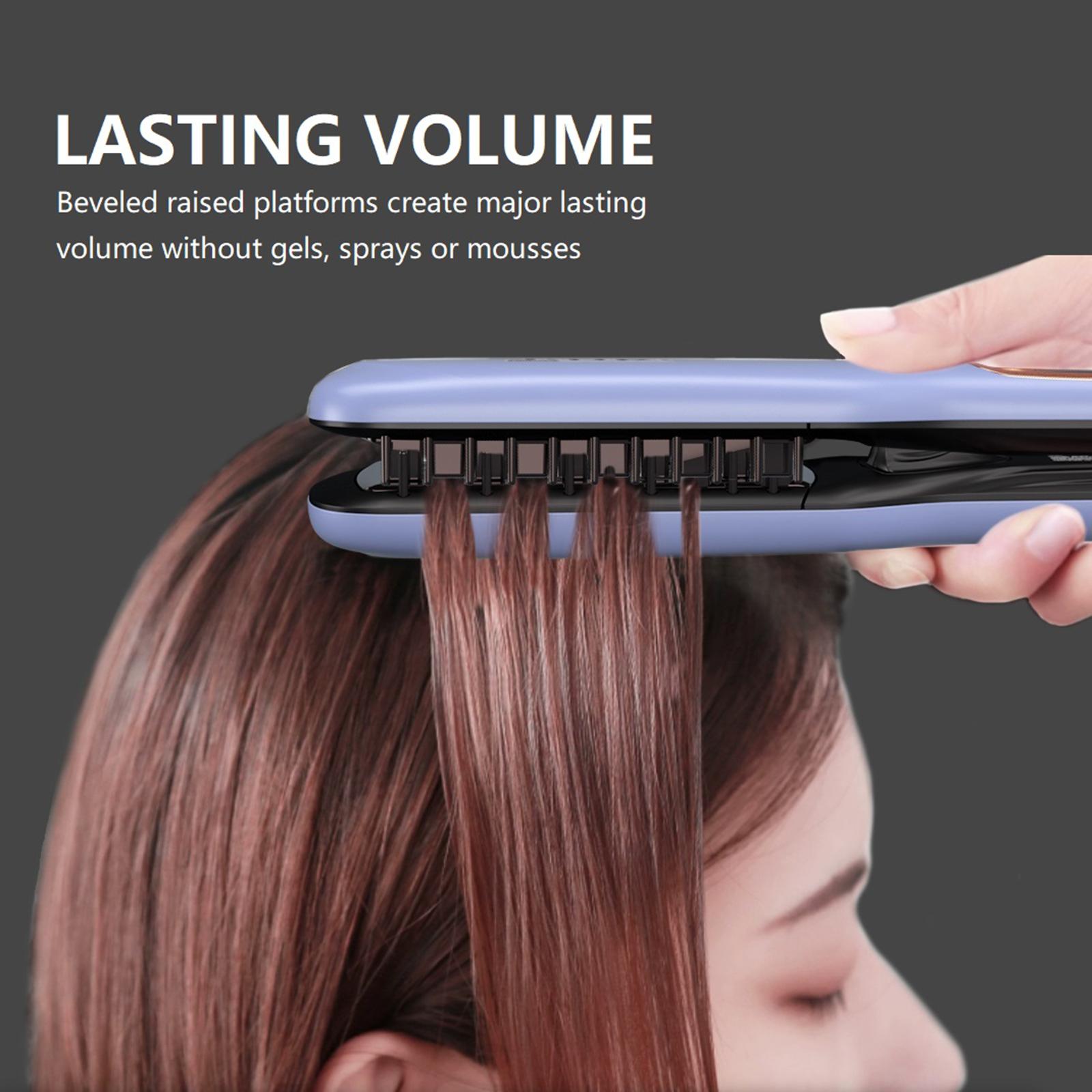 JINRI Volumizing Ceramic Hair Iron, Pumped-Up Volume, Adjustable Temp, 360 ° Tail Rotation, Lasting Hair Volume, for Short Or Thin Hair, Dual Voltage（100-240V）, Purple