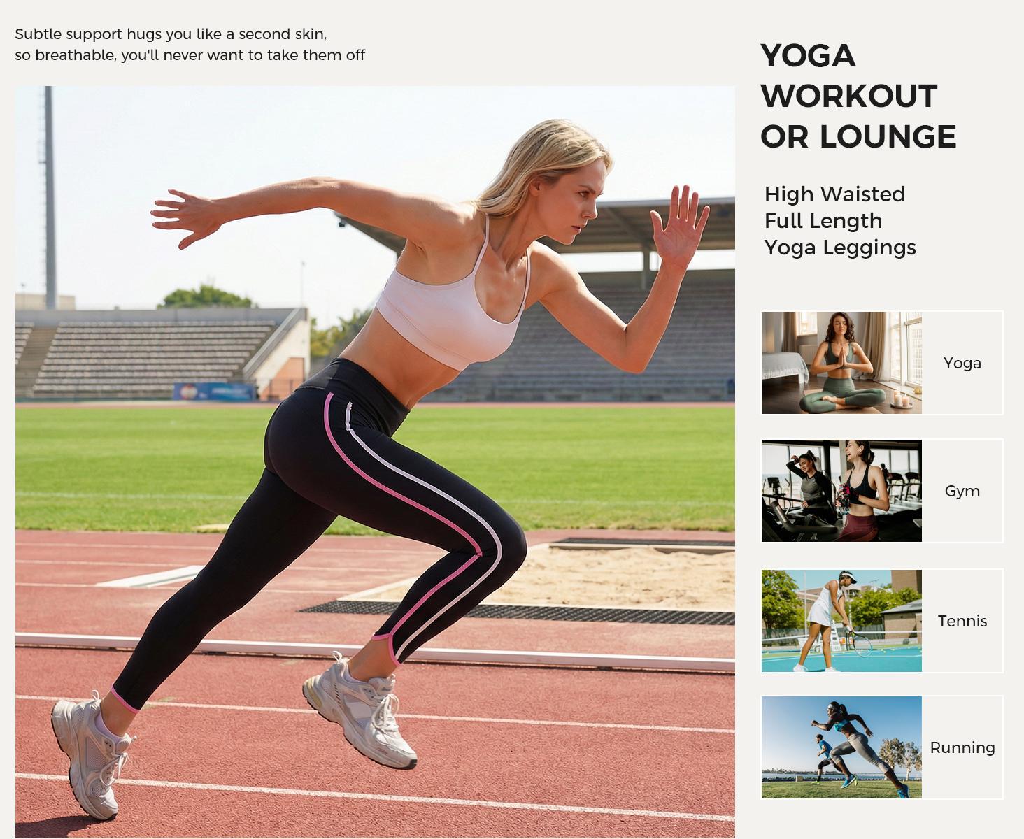 Aoysky Women's 25" CloudSoft High Waist Leggings - Side Stripes, Seamless, Stretch Skinny, Booty Lifting Gym Athleisure Sportswear for Yoga, Fitness - Summer Wins, Summer Outfits, Vacation Outfits