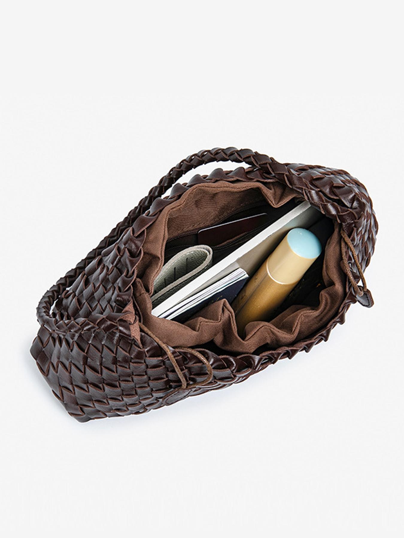 Woven Tote Bag for Women Hand Shoulder Bag Weave Purse Woven Leather Handbag Pu Tote Satchel Fashionable Bags